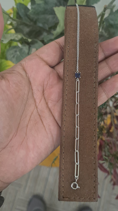 Sterling Silver 925 Blue Accent Bracelet - FKJBRLSL10606