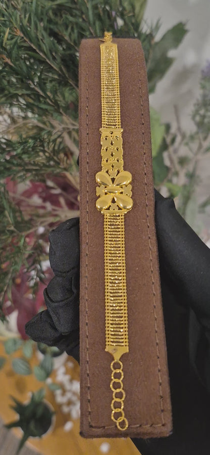 Gold Blossom Statement Bracelet 21KT - FKJBRL21KM11509