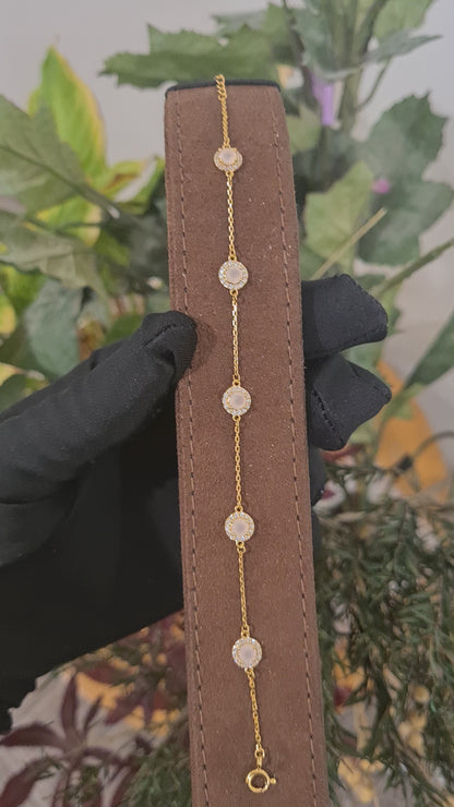 Sterling Silver 925 Circular Charms Bracelet - FKJBRLSL10656