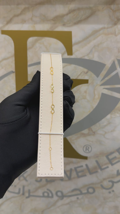 Gold Infinity Shaped Bracelet 21KT - FKJBRL21KM9501