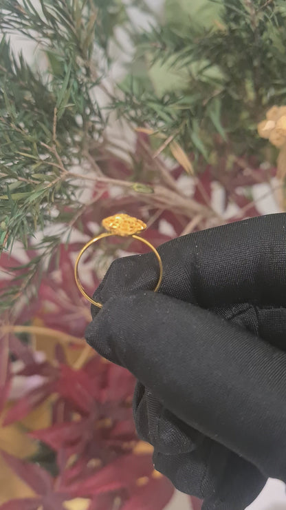 Gold Turkish Design Ring 21KT - FKJRN21KM10460