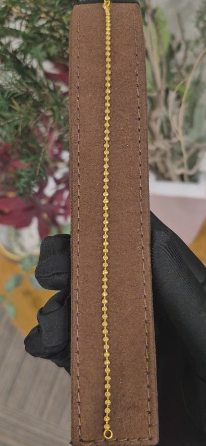 Gold Beaded Link Bracelet 21KT - FKJBRL21KM11538