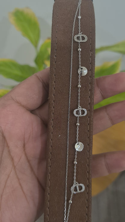 Sterling Silver 925 Dangling Charm Bracelet - FKJBRLSL10573