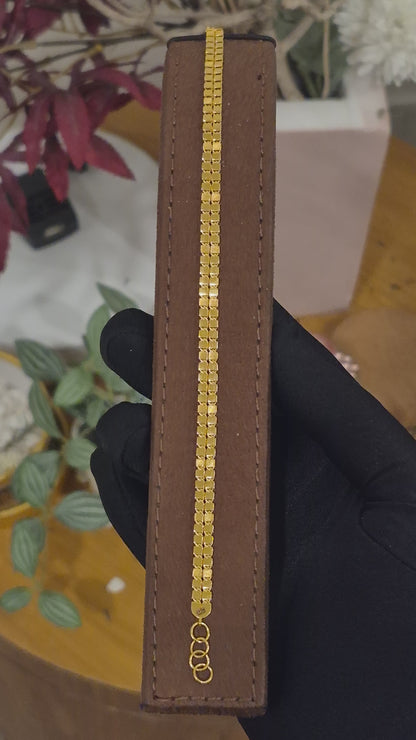 Gold Block Strap Bracelet 21KT - FKJBRL21KM11901