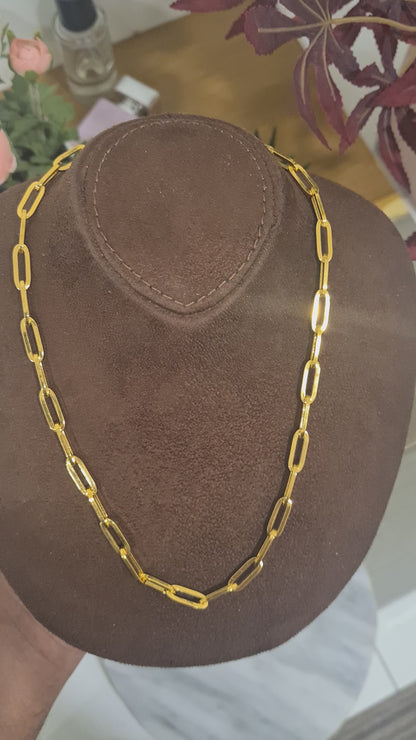 Gold Statement Paperclip Chain 21KT - FKJCN21KM10401
