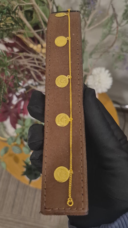 Gold Coin Drop Bracelet 21KT - FKJBRL21KM11641