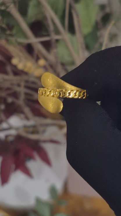 Gold Elegant Design Ring 21KT - FKJRN21KM11965