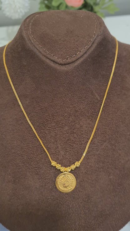 Gold Lira Heritage Necklace 21KT - FKJNKL21KM10358