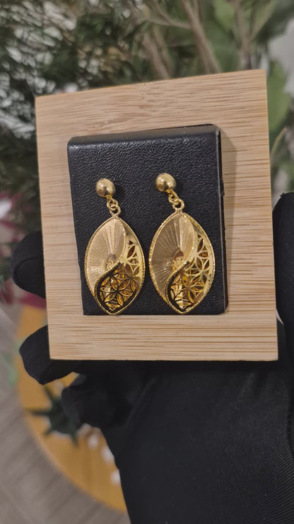 Gold Turkish Design Earrings 21KT - FKJERN21KM11816