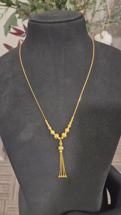 Gold Traditional Necklace 21KT - FKJNKL21KM11869