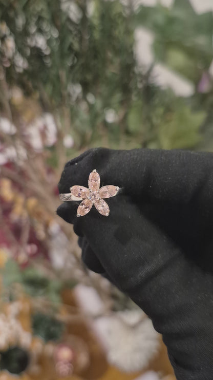 Sterling Silver 925 Pink Blossom Ring - FKJRNSL11003