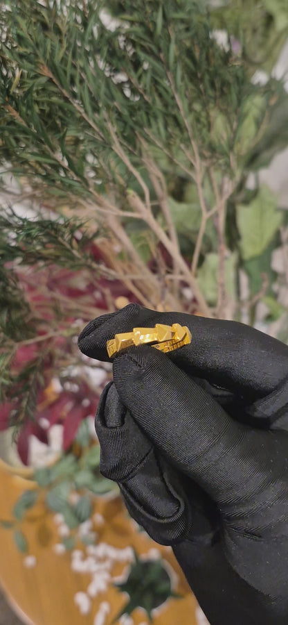 Gold Textured Ring 21KT - FKJRN21KM11140