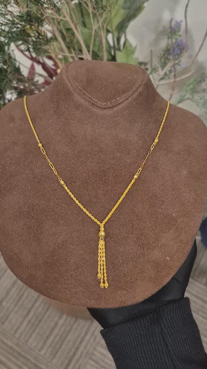 Gold Classic Necklace 21KT - FKJNKL21KM11614