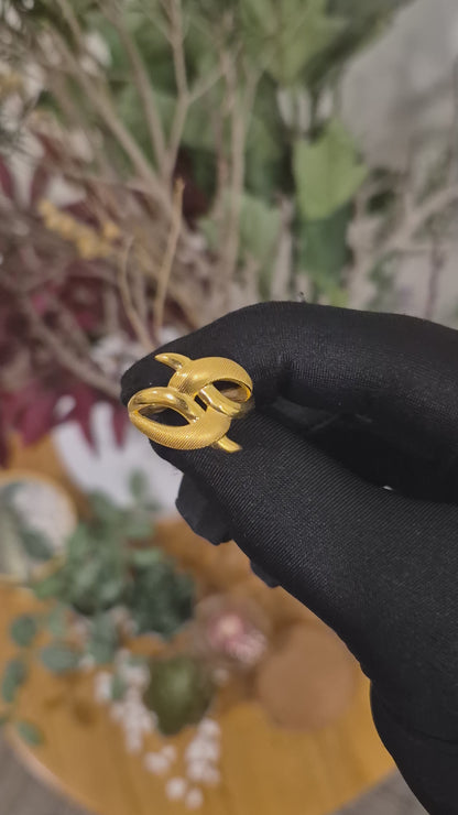 Gold Elysian Twist Ring 21KT - FKJRN21KM11971
