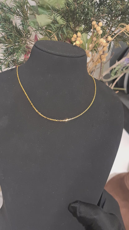Gold Thin Interlink Chain 21KT - FKJCN21KM10426