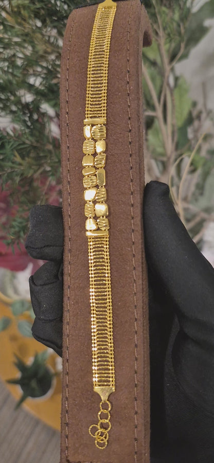 Gold Dual Link Bracelet 21KT - FKJBRL21KM11504