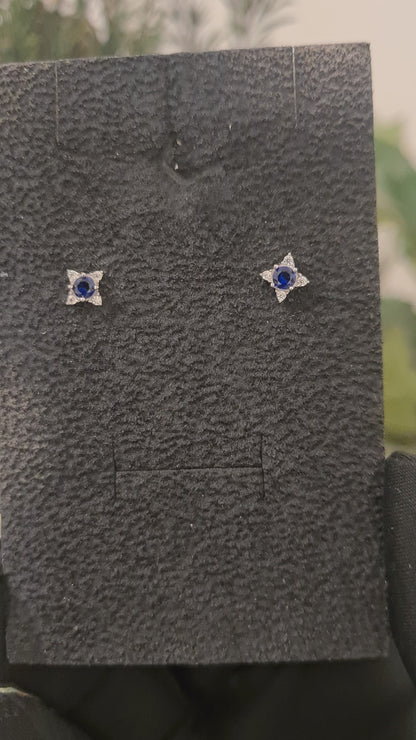 Sterling Silver 925 Blue Aura Earrings - FKJERNSL10821