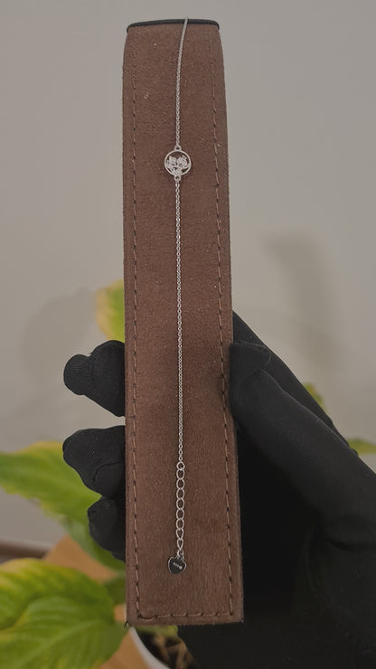 Sterling Silver 925 Round Flower Bracelet - FKJBRLSL10558