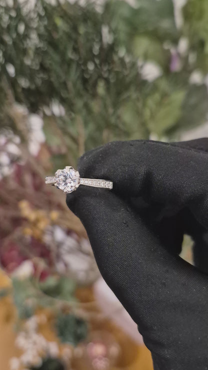 Sterling Silver 925 Classic Solitaire Ring - FKJRNSL11056