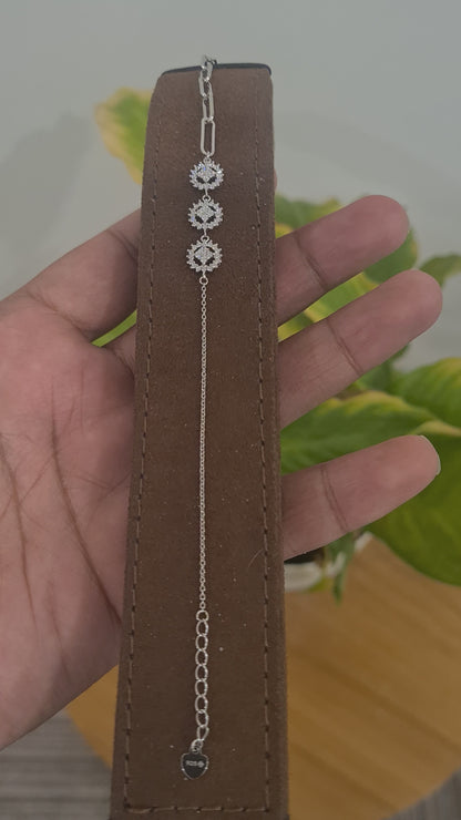 Sterling Silver 925 Spark Halo Bracelet - FKJBRLSL10598