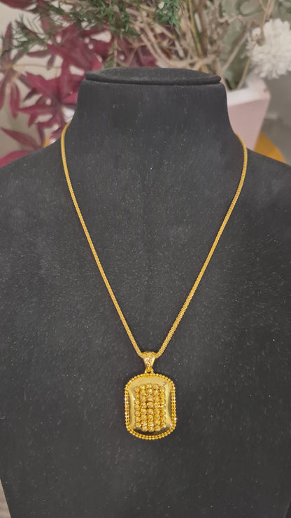 Gold Beads Design Necklace (Chain With Pendant) 21KT - FKJNKL21KM11772