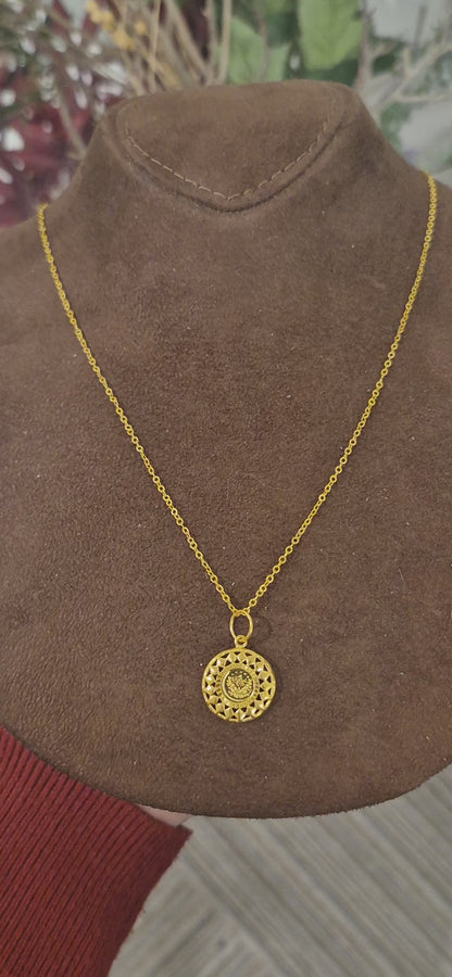 Gold Lira Inspired Necklace 21KT - FKJNKL21KM11362