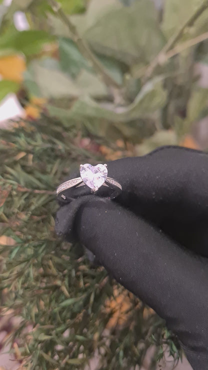 Sterling Silver 925 Heart Solitaire Ring - FKJRNSL10745