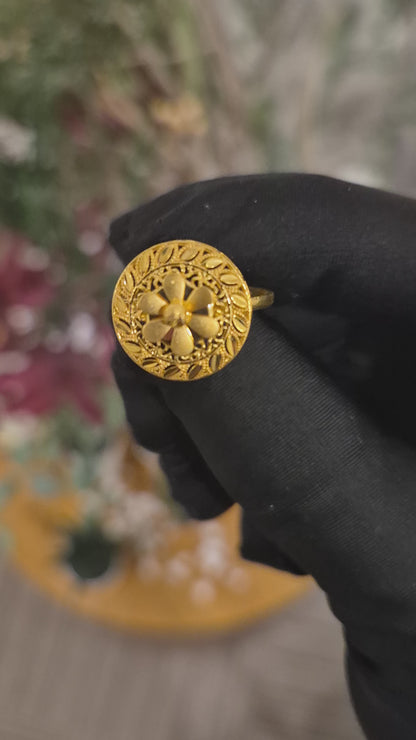 Gold Turkish Design Ring 21KT - FKJRN21KM11777