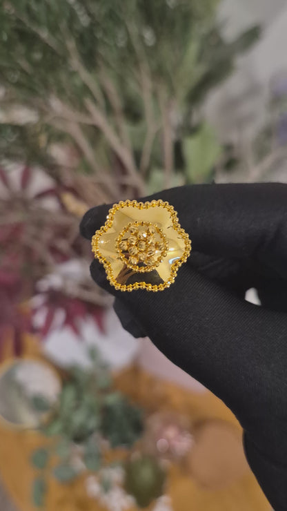 Gold Aurora Bloom Ring 21KT - FKJRN21KM11973