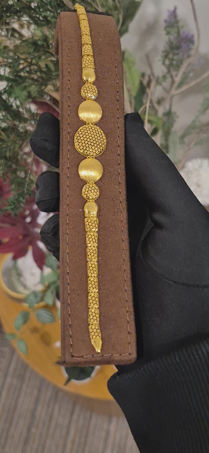 Gold Filigree Circle Bracelet 21KT - FKJBRL21KM11565