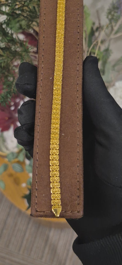 Gold Lattice Link Bracelet 21KT - FKJBRL21KM11559