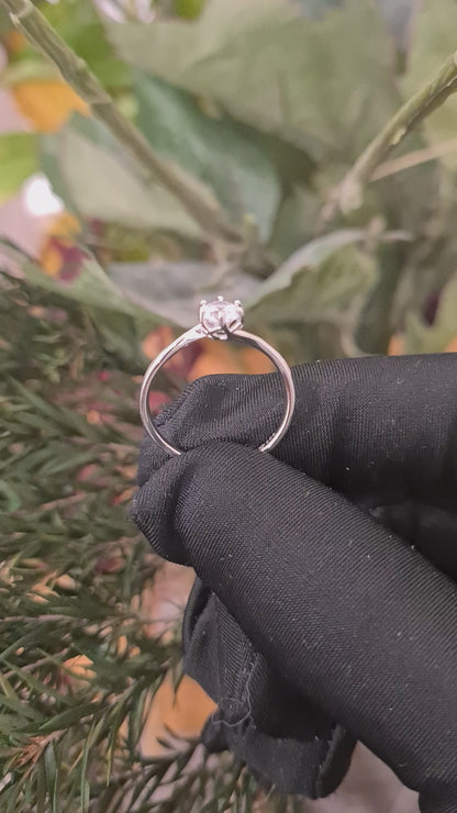 Sterling Silver 925 Classic Solitaire Ring - FKJRNSL10741