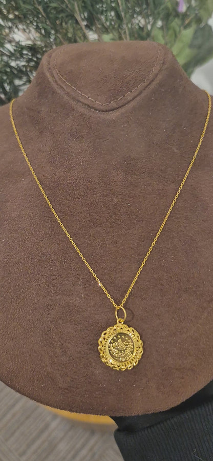Gold Heritage Coin Necklace 21KT - FKJNKL21KM11441