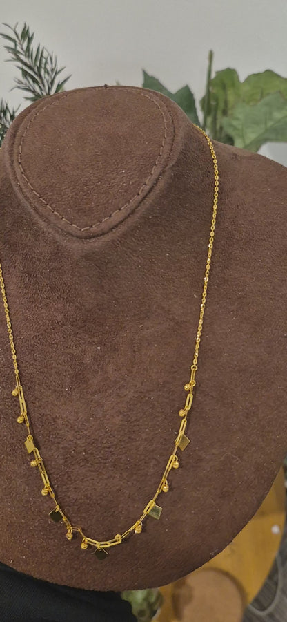 Gold Plate Charm Necklace 21KT - FKJNKL21KM11229