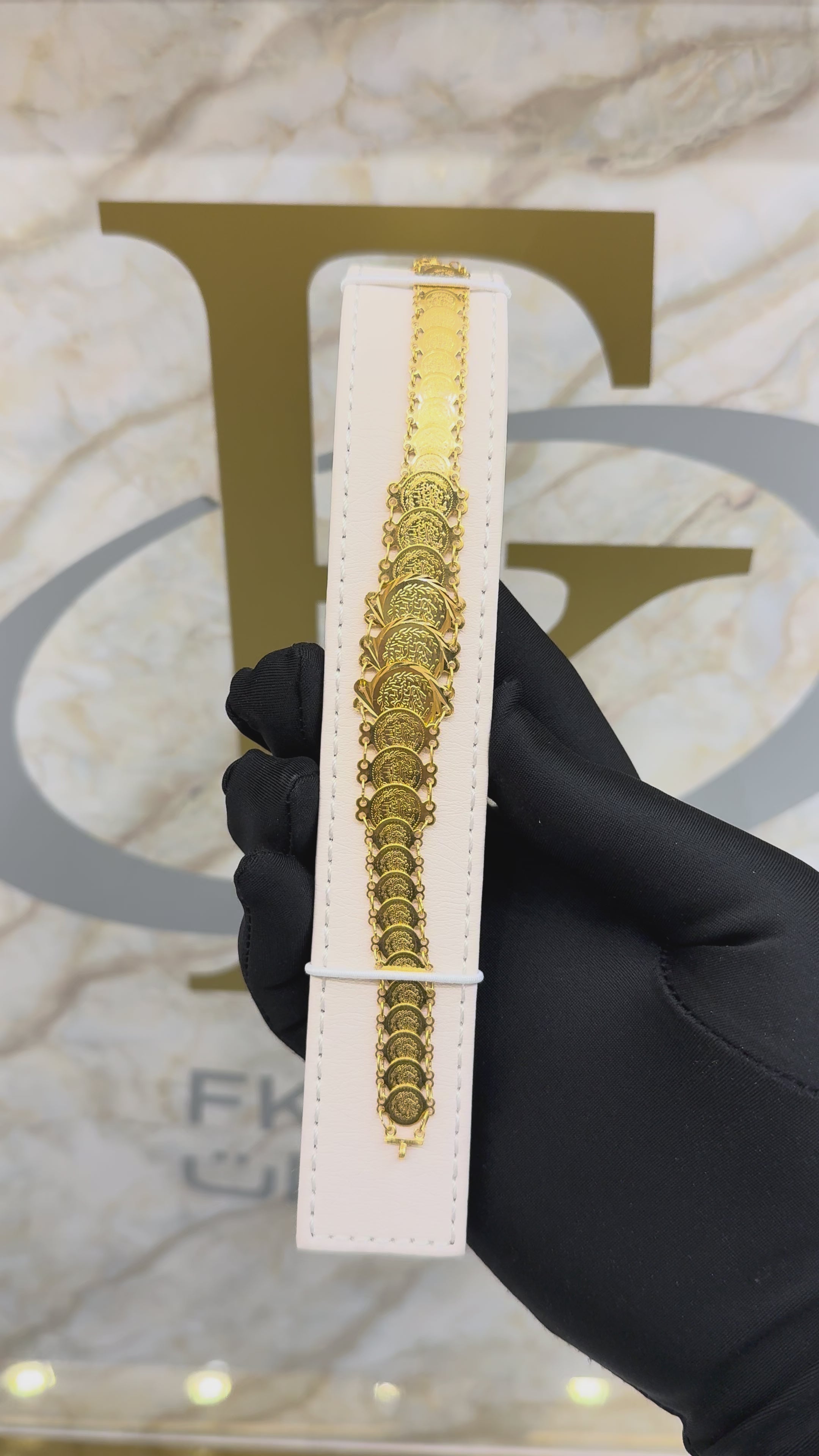 Gold Layered Lira Link Bracelet 21KT- FKJBRL21KM10261