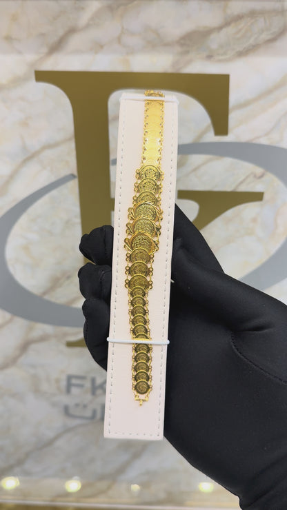 Gold Layered Lira Link Bracelet 21KT- FKJBRL21KM10261