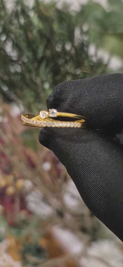 Gold Pavé Accent Ring 21KT - FKJRN21KM11251