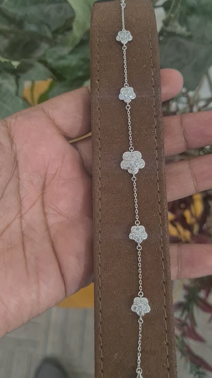 Sterling Silver 925 Sparkling Daisy Bracelet - FKJBRLSL10620