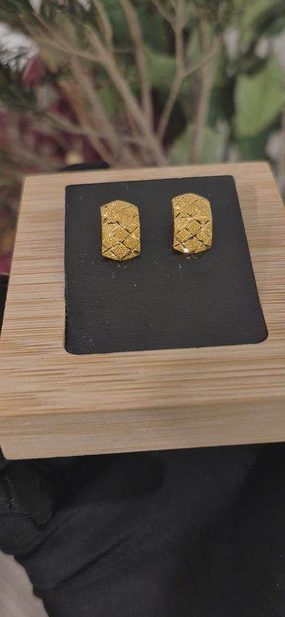 Gold Designer Earrings 21KT - FKJERN21KM11407