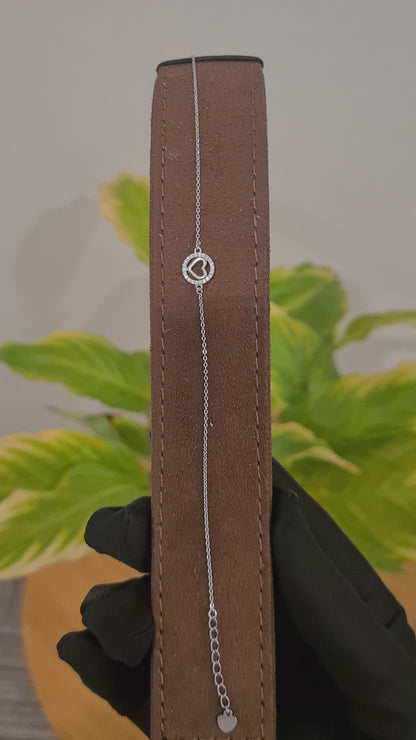 Sterling Silver 925 Filigree Heart Bracelet - FKJBRLSL10571