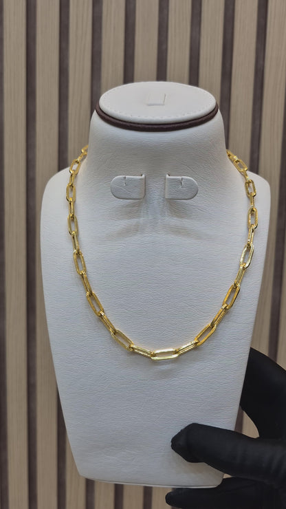 Gold Statement Paperclip Chain 21KT - FKJCN21KM10401