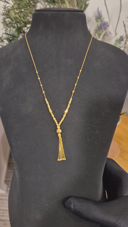 Gold Tassel Necklace 21KT - FKJNKL21KM12009