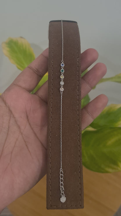 Sterling Silver 925 Multi Gem Bracelet - FKJBRLSL10589