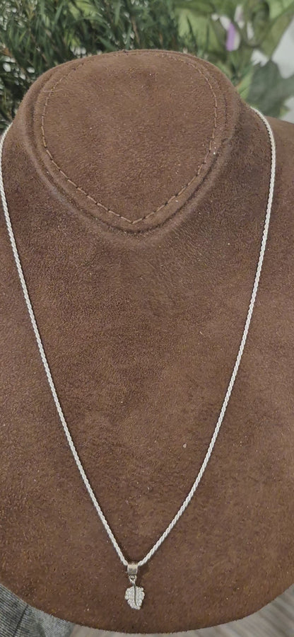 Sterling Silver 925 Leaf Sparkle Necklace (Chain with Pendant) - FKJNKLSL11124