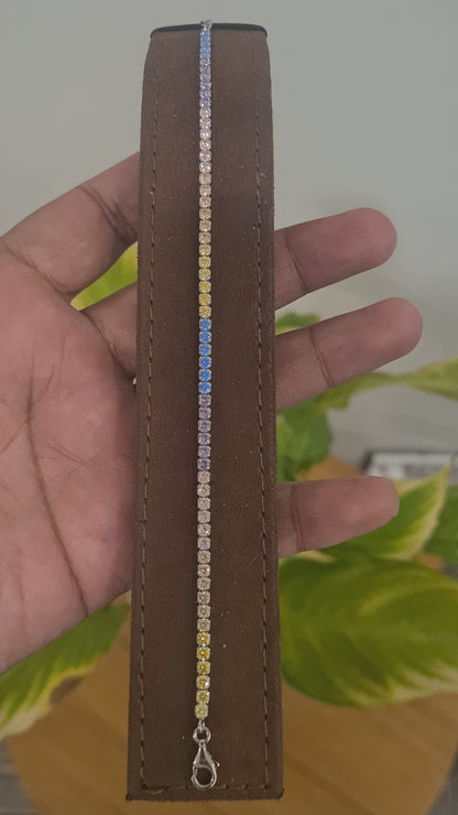 Sterling Silver 925 Rainbow Tennis Bracelet - FKJBRLSL10599