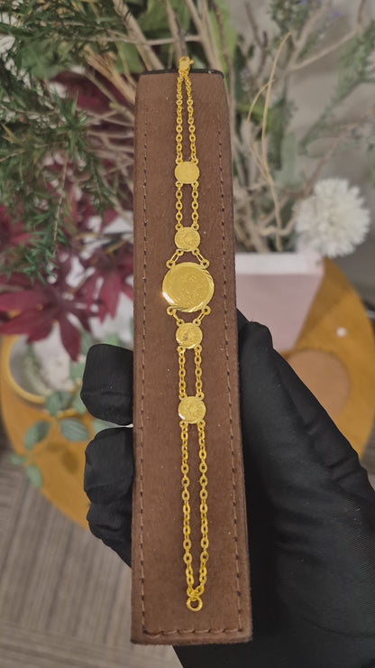 Gold Coin Layer Bracelet 21KT - FKJBRL21KM11636