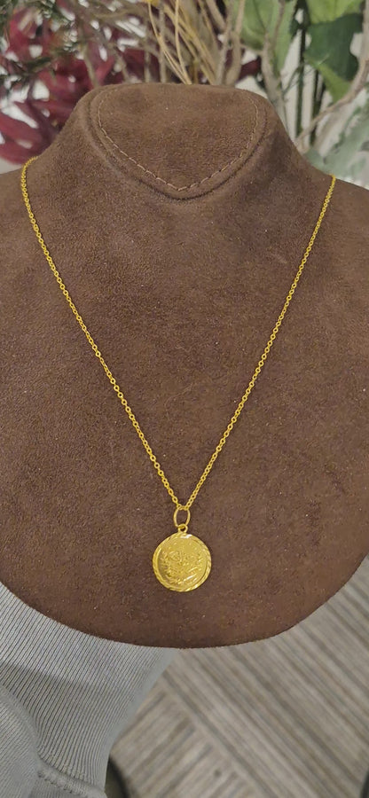 Gold Turkish Lira Necklace 21KT - FKJNKL21KM11318
