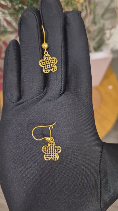 Gold Turkish Design Earrings 21KT - FKJERN21KM11805