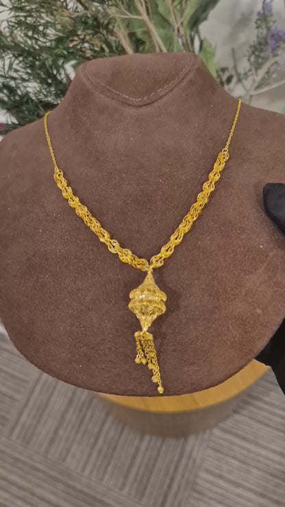 Gold Classic Turkish Necklace 21KT - FKJNKL21KM11616