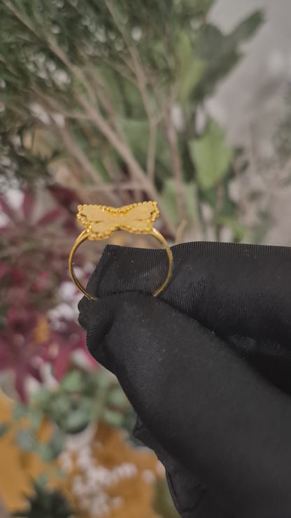 Gold Butterfly Statement Ring 21KT - FKJRN21KM11659